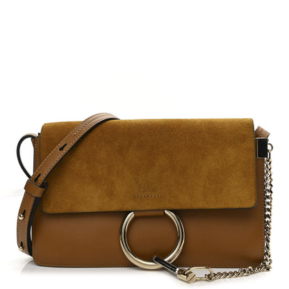 Chloe Suede Calfskin Small Faye Shoulder Bag Mustard Brown 1 of 11