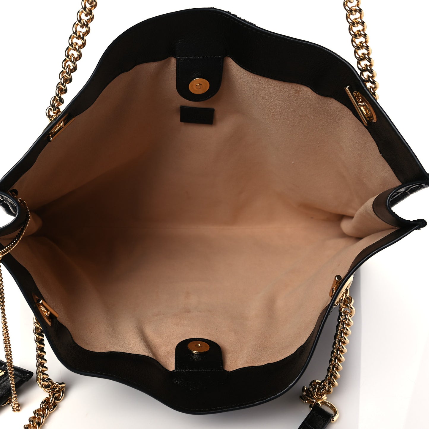 Calfskin Large Rajah Chain Tote Black