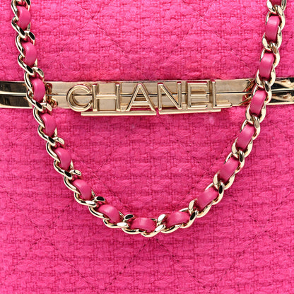 Chanel Tweed Quilted Small Vanity Case Fuchsia 8 of 10