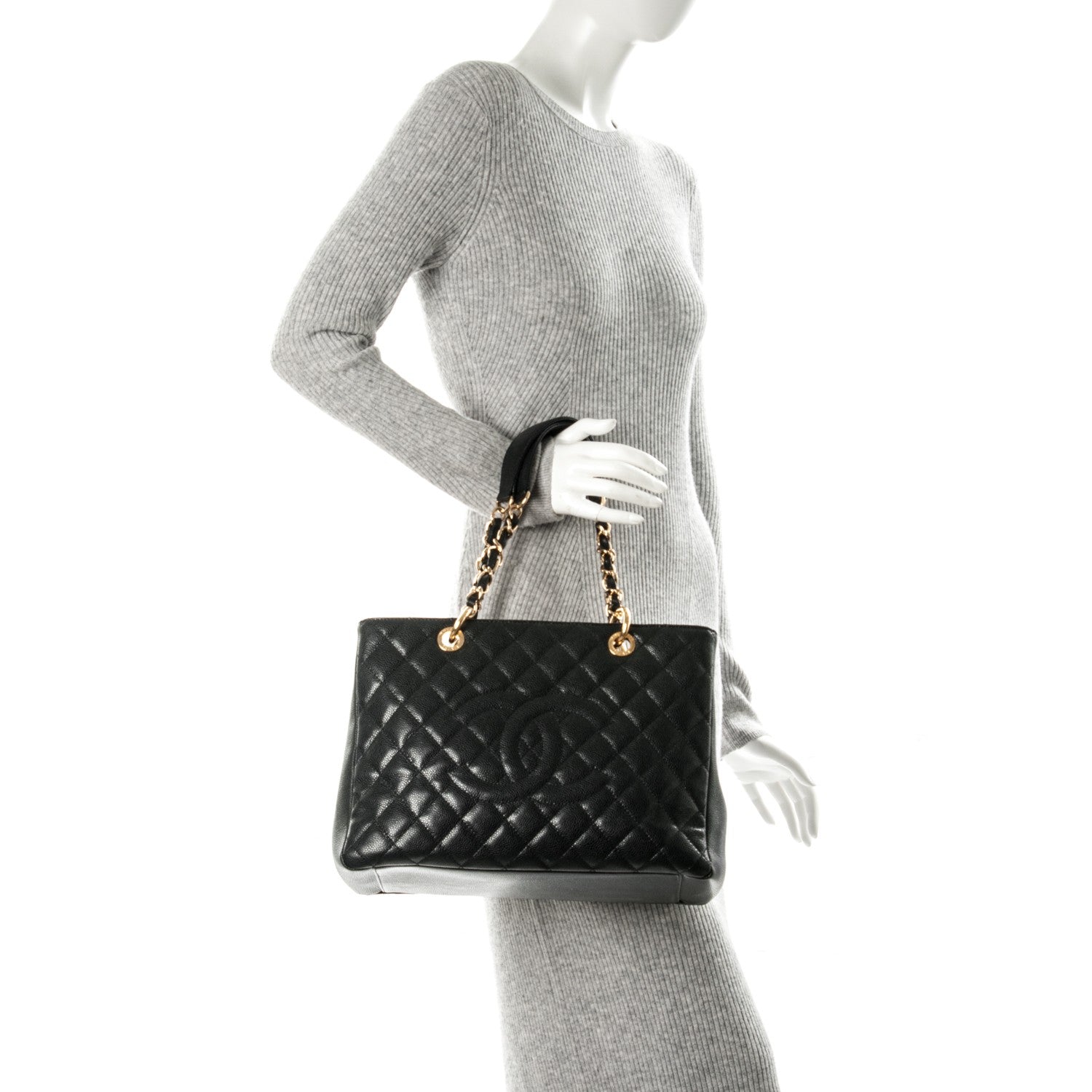 Chanel Caviar Quilted Grand Shopping Tote GST Black 2 of 7