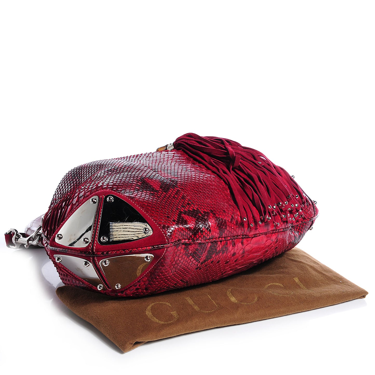 Python Large Indy Top Handle Hobo Red