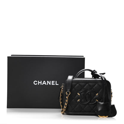 Chanel Caviar Quilted Small CC Filigree Vanity Case Black 12 of 12