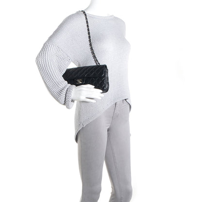Chanel Lambskin Quilted East West Flap Black 2 of 9