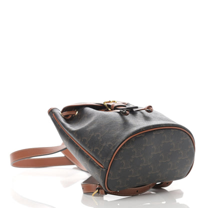 Celine Triomphe Canvas Calfskin Mini Folco Backpack Tan 4 of 10