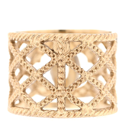 Chanel Pearl Chain CC Ring 56 7.5 Gold 3 of 4