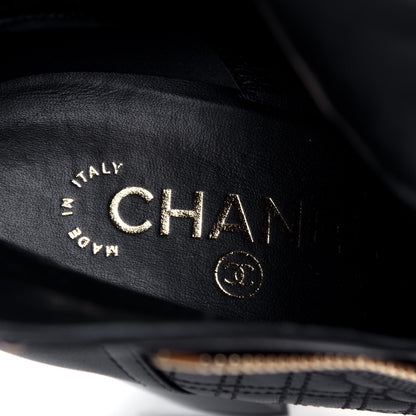 Chanel Lambskin Pearl Qulited CC Cap Toe Short Boot 40 Black 9 of 9