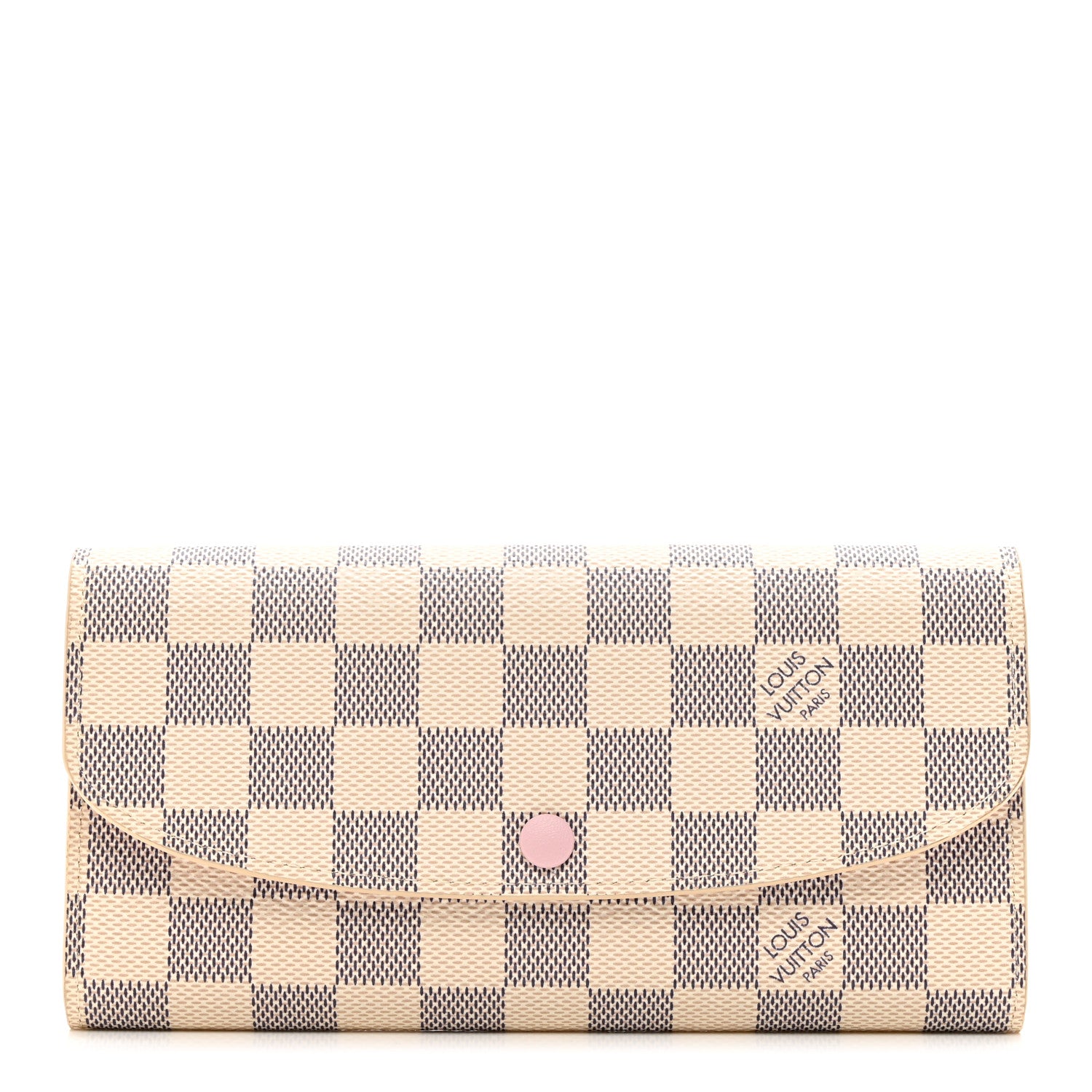 Louis Vuitton Damier Azur Emilie Wallet Rose Ballerine 1 of 7