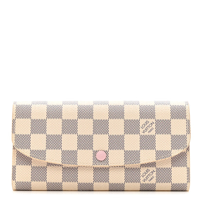 Louis Vuitton Damier Azur Emilie Wallet Rose Ballerine 1 of 7