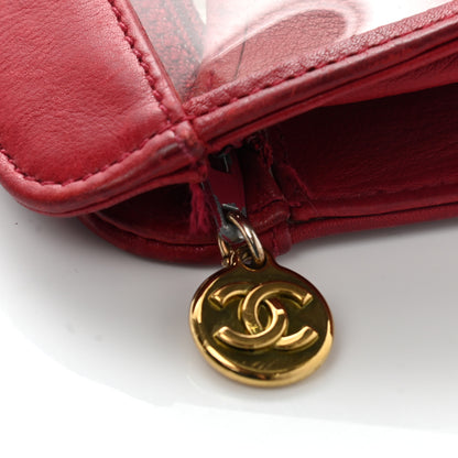 Chanel Vinyl CC Logo Cosmetic Pouch Red 12 of 13