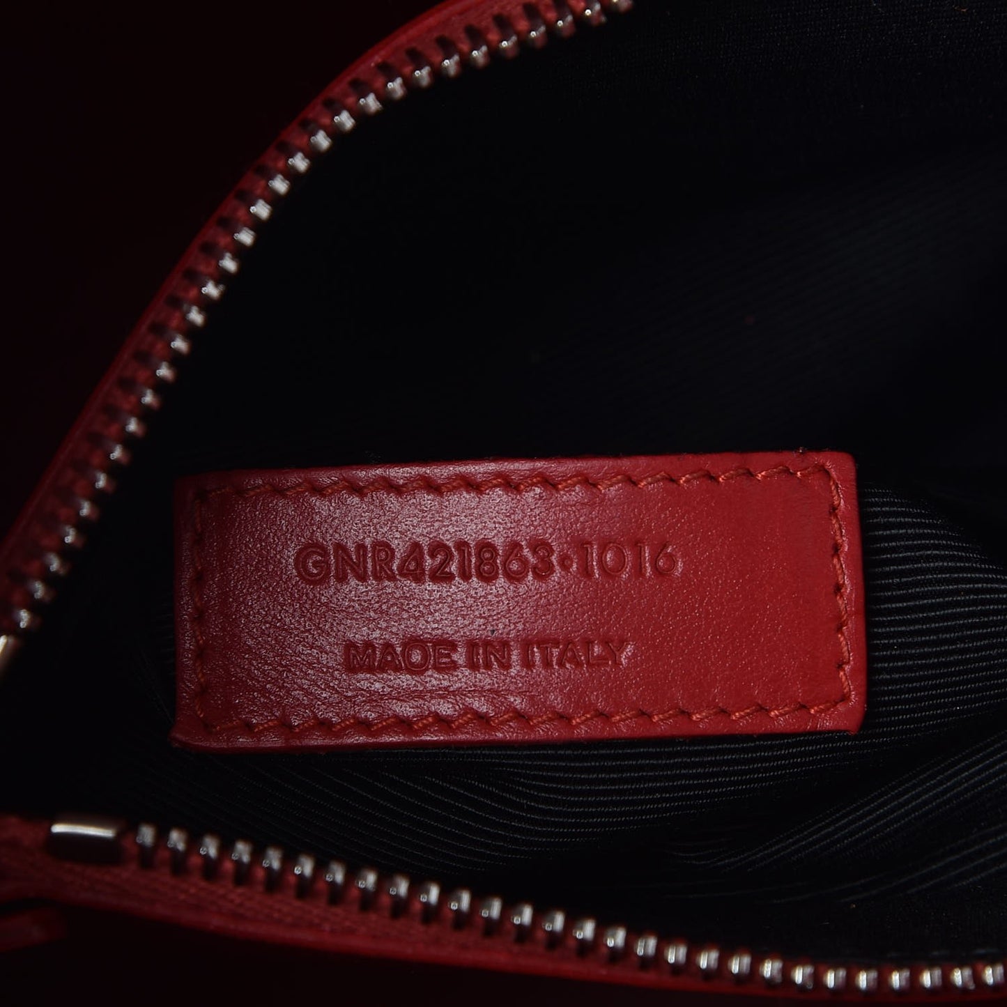 Grained Calfskin Topstitch Baby Sac De Jour Red