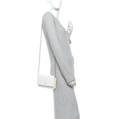 Chanel Caviar Quilted Wallet On Chain WOC White 2 of 12
