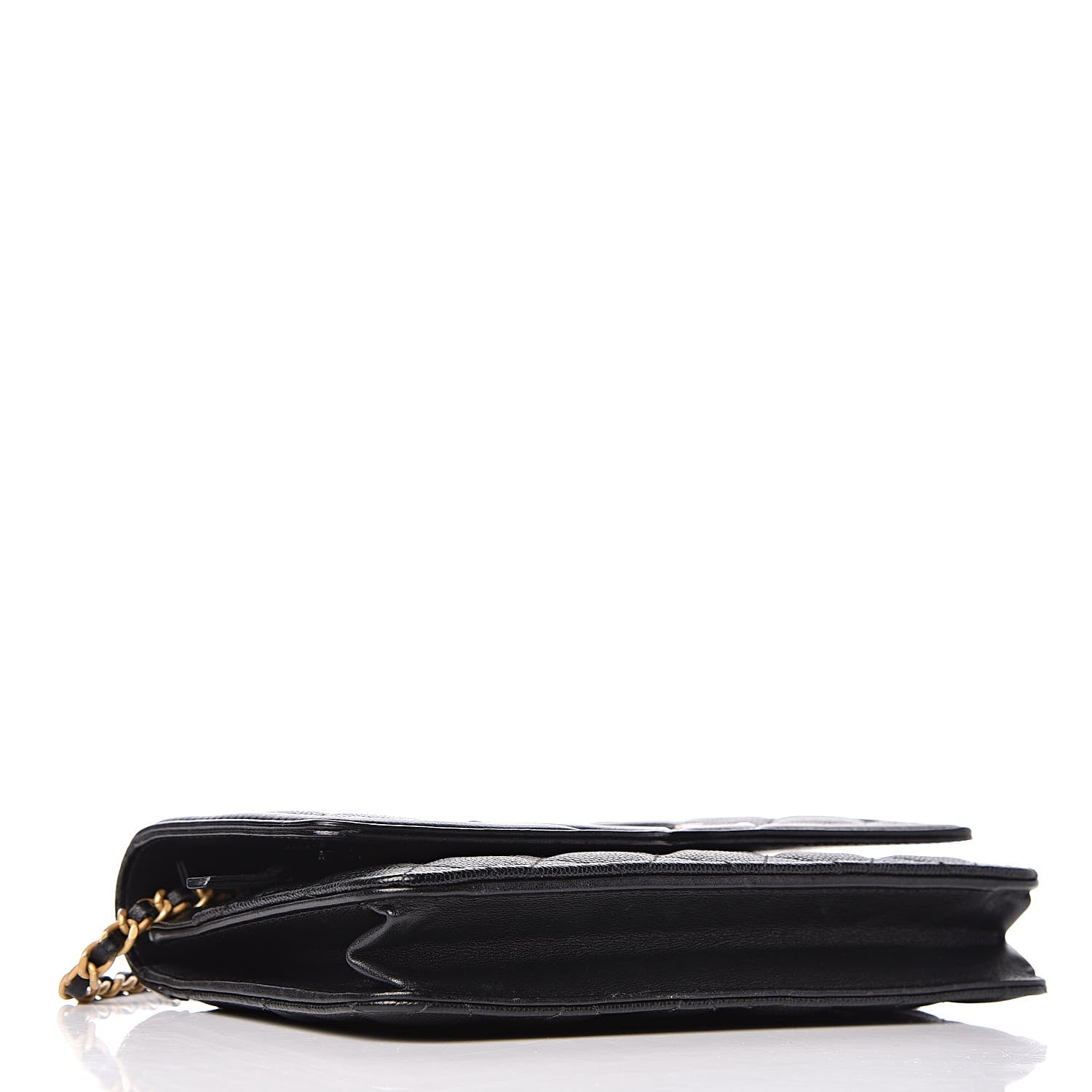 Chanel Caviar Quilted CC Filigree Wallet On Chain WOC Black 4 of 12