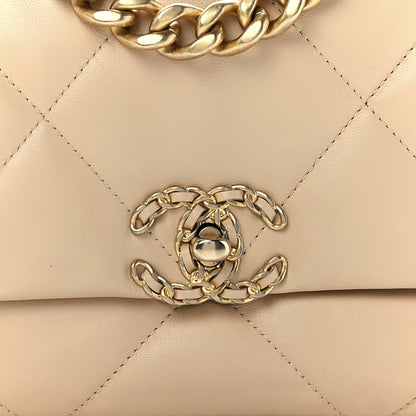 Chanel Lambskin Quilted Medium Chanel 19 Flap Light Beige 7 of 11