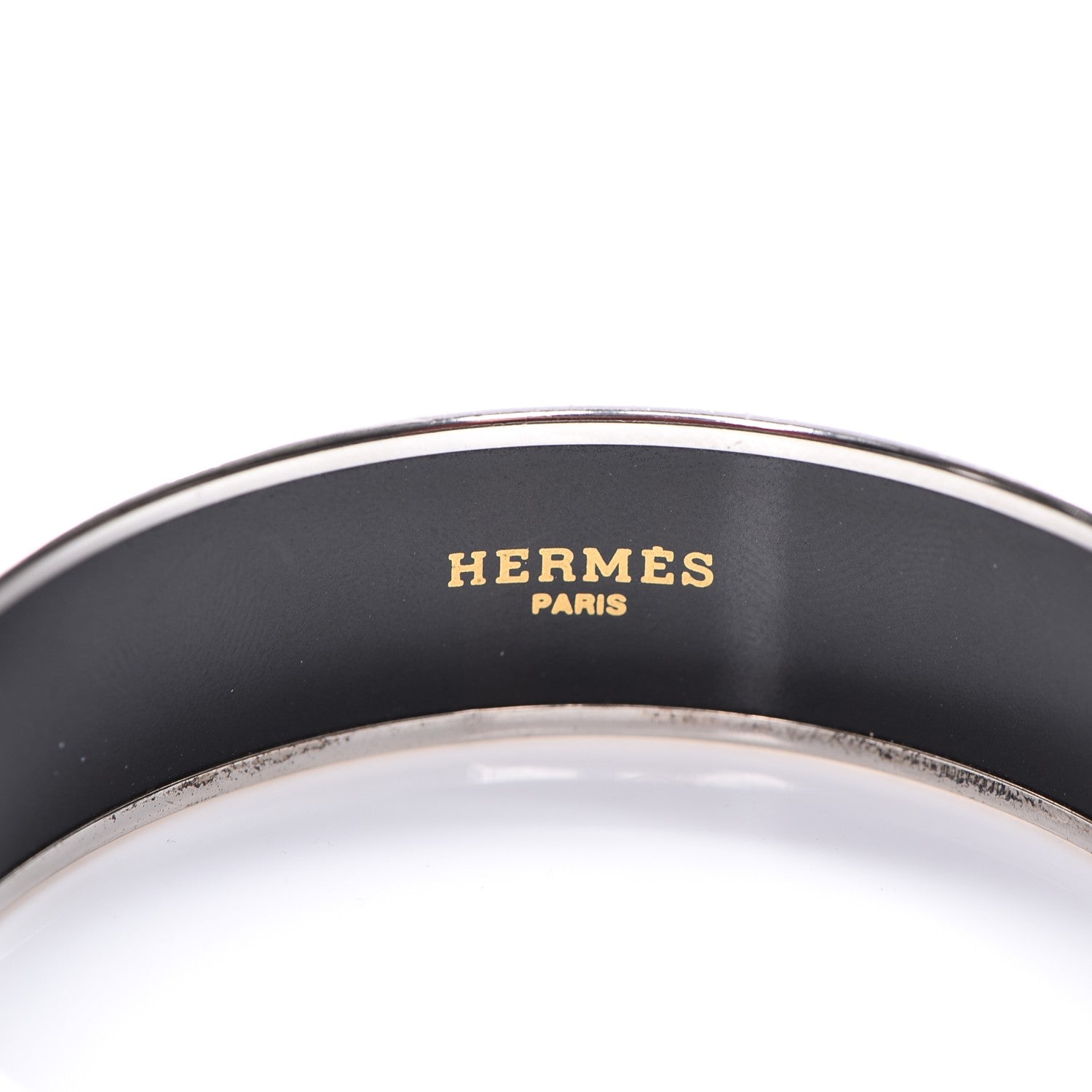 Hermes Enamel Printed Horse Riding Motif Wide Bracelet 65 4 of 5