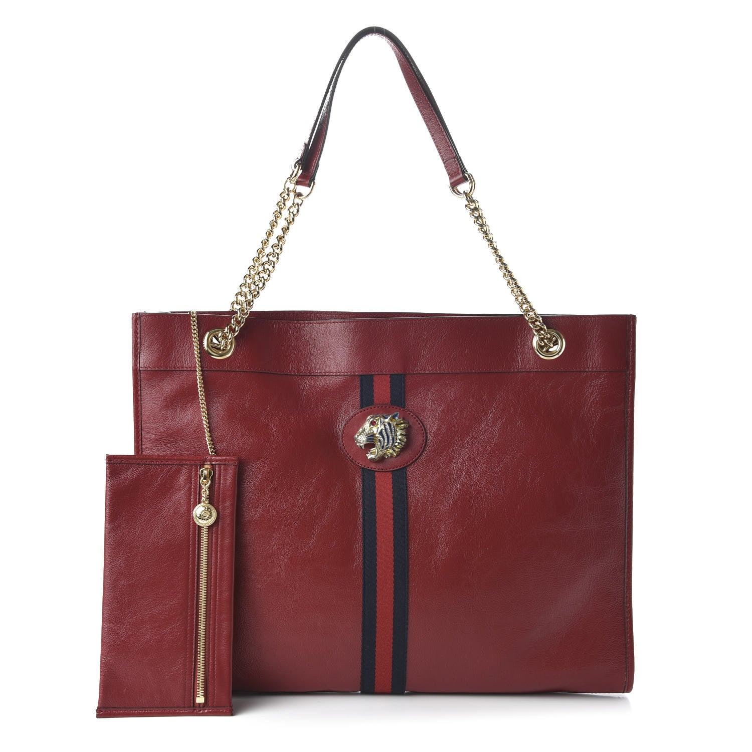 Gucci Calfskin Large Rajah Chain Tote Romantic Cherry 1 of 10