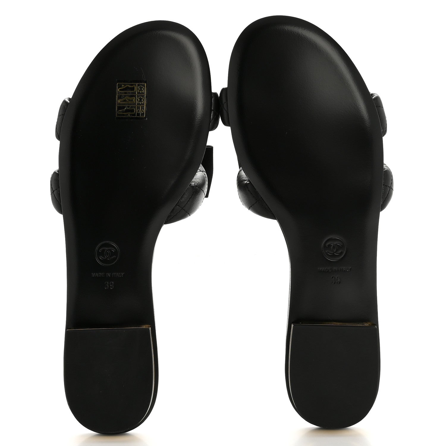 Chanel Lambskin Pearl Bow CC Mules 39 Black 6 of 10