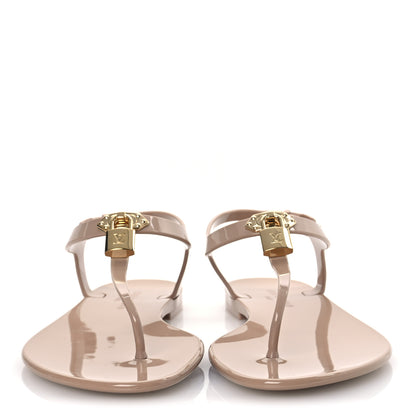 Louis Vuitton Rubber Bikini Thong Flat Sandals 41 Beige 3 of 10