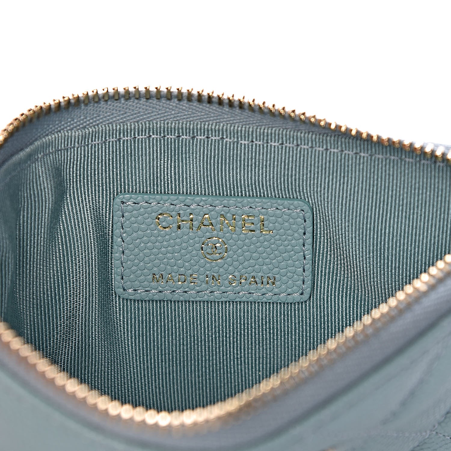 Chanel Caviar Quilted Small Cosmetic Case Light Blue 6 of 8