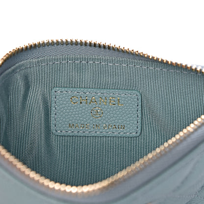 Chanel Caviar Quilted Small Cosmetic Case Light Blue 6 of 8