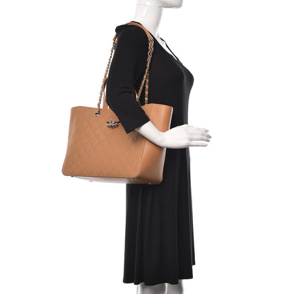 Chanel Caviar Quilted Large CC Box Shopping Tote Camel 2 of 10