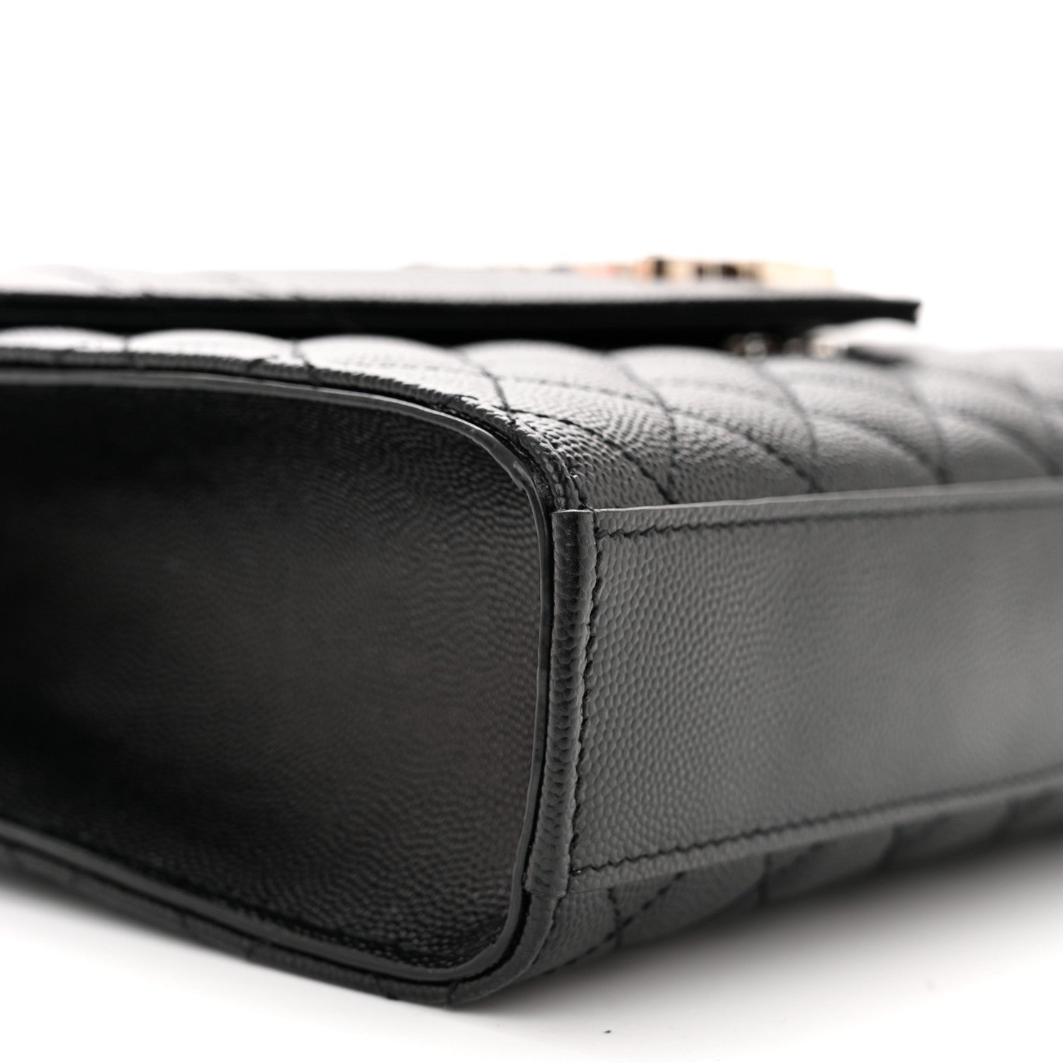 Saint Laurent Grain De Poudre Textured Mixed Matelasse Triquilt Medium Monogram Satchel Black 9 of 10