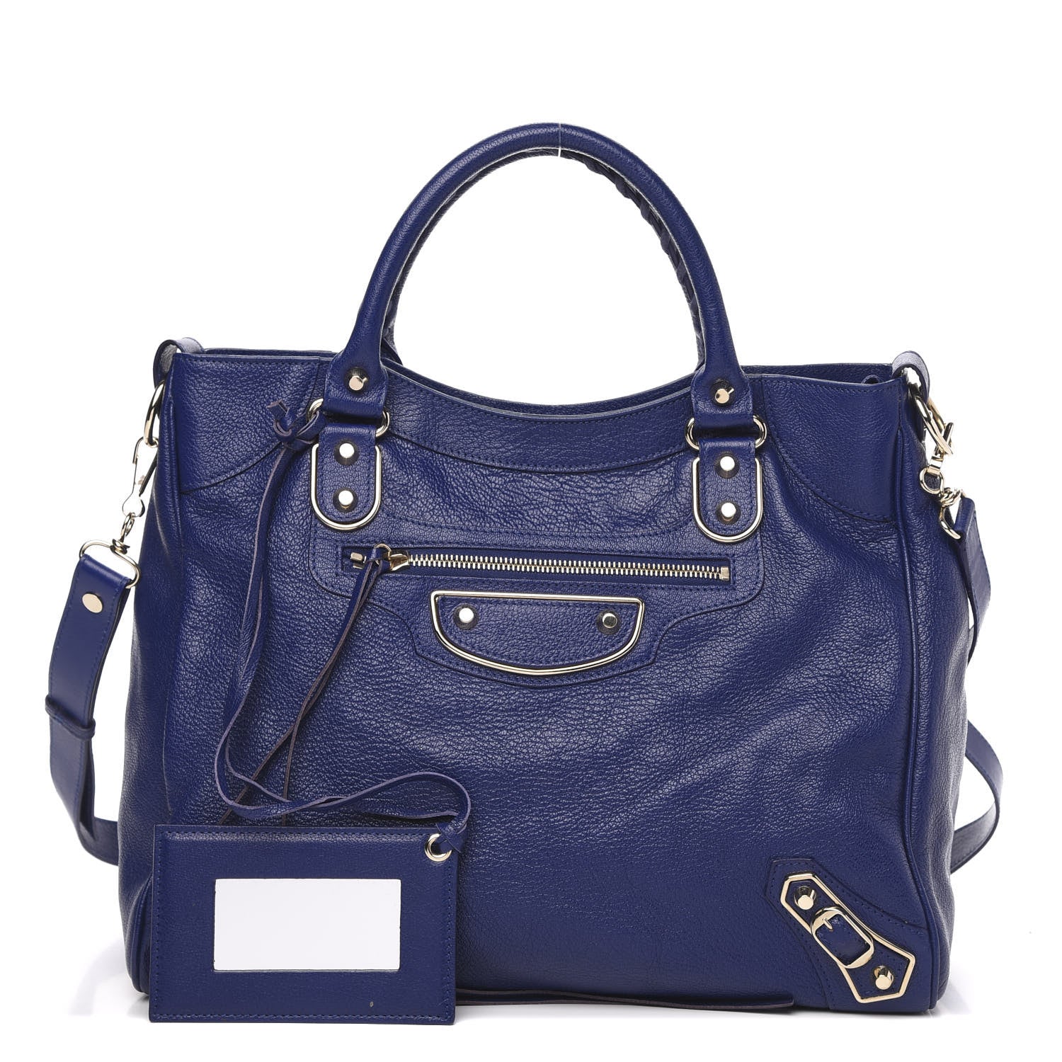 Balenciaga Chevre Gold Metallic Edge Hardware Velo Bleu Roi 1 of 9