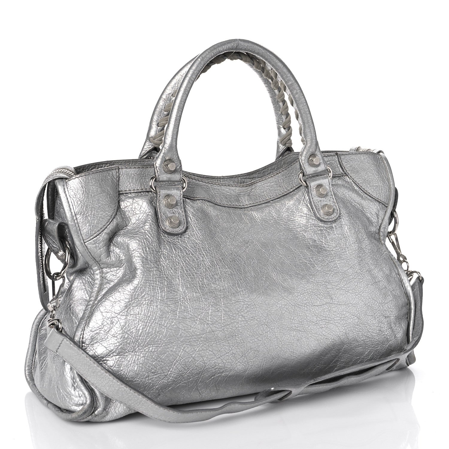 Balenciaga Metallic Agneau Giant 12 Silver Hardware City Gris Aluminum 3 of 15