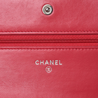 Chanel Lambskin Quilted Boy Wallet On Chain WOC Dark Pink 6 of 11