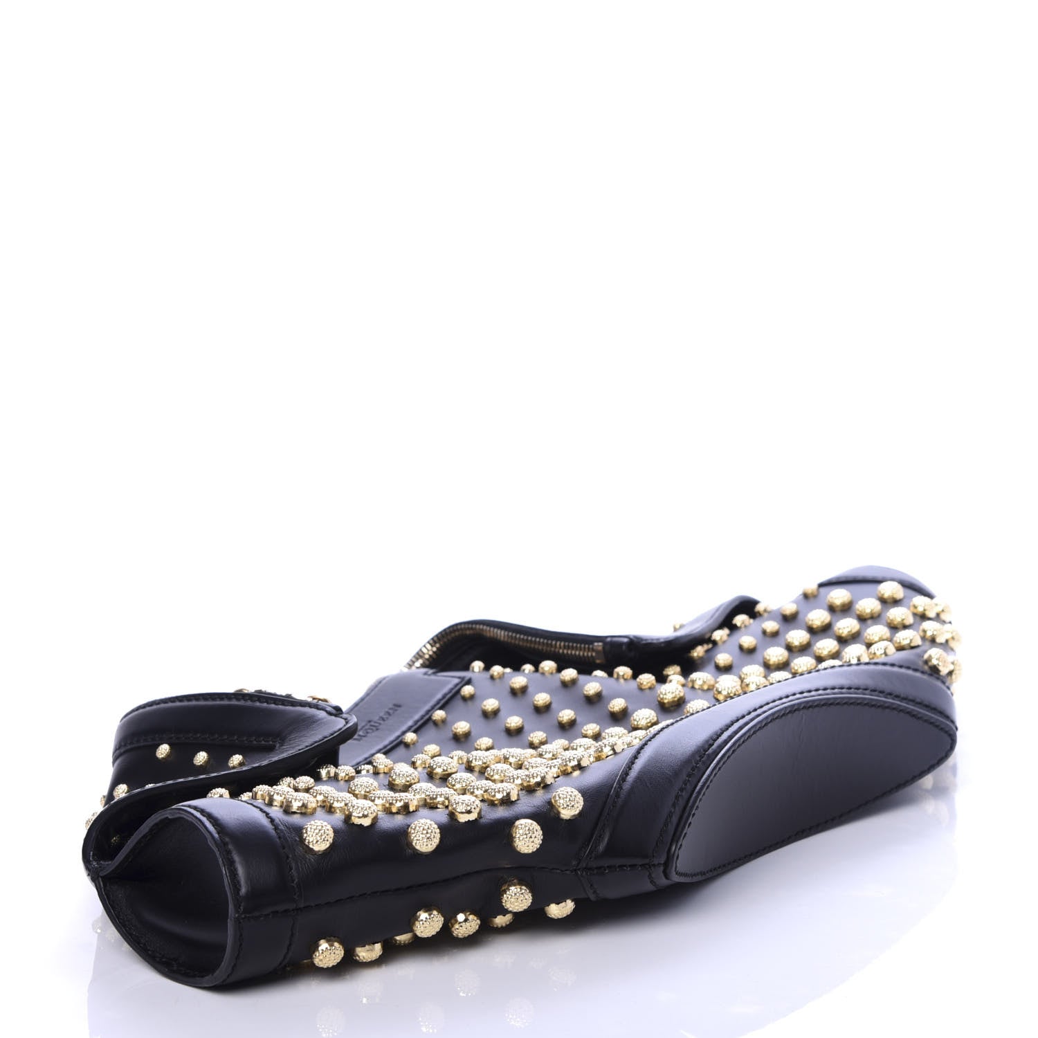Alexander McQueen Calfskin Studded De Manta Clutch Black 4 of 7