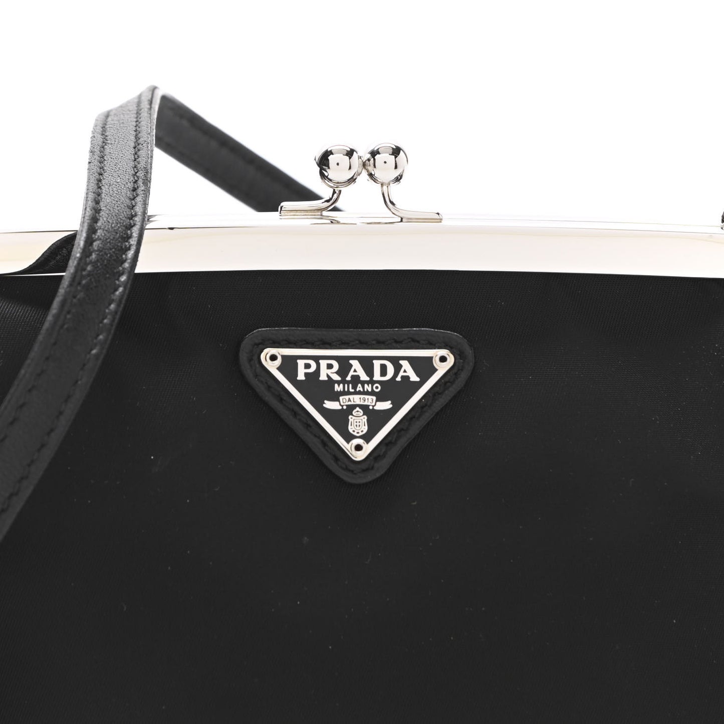 Nylon Kisslock Crossbody Bag Black