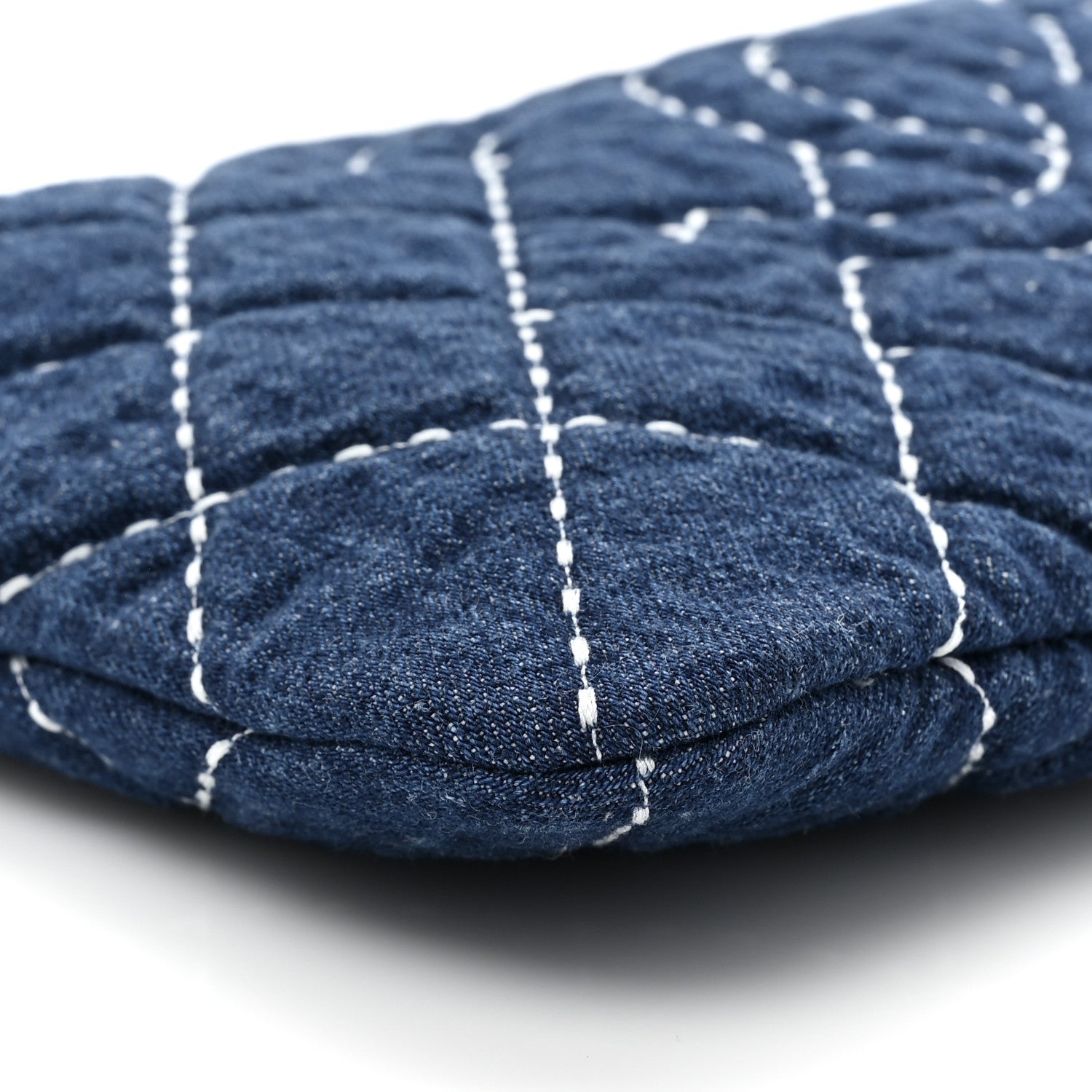Chanel Denim Quilted Cosmetic Case Blue 9 of 10