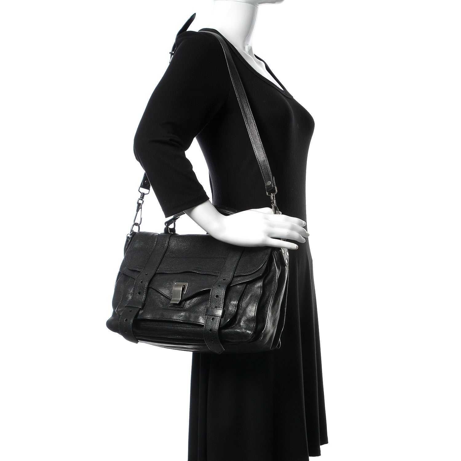 Proenza Schouler Lambskin Medium PS1 Satchel Black 2 of 15
