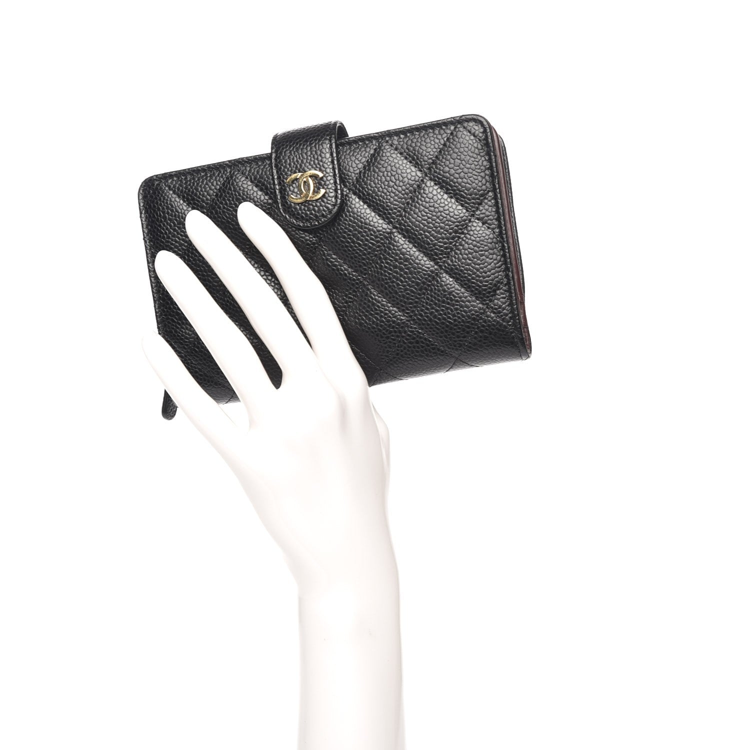 Chanel Caviar Quilted Zipped Pocket Wallet Black 2 of 9