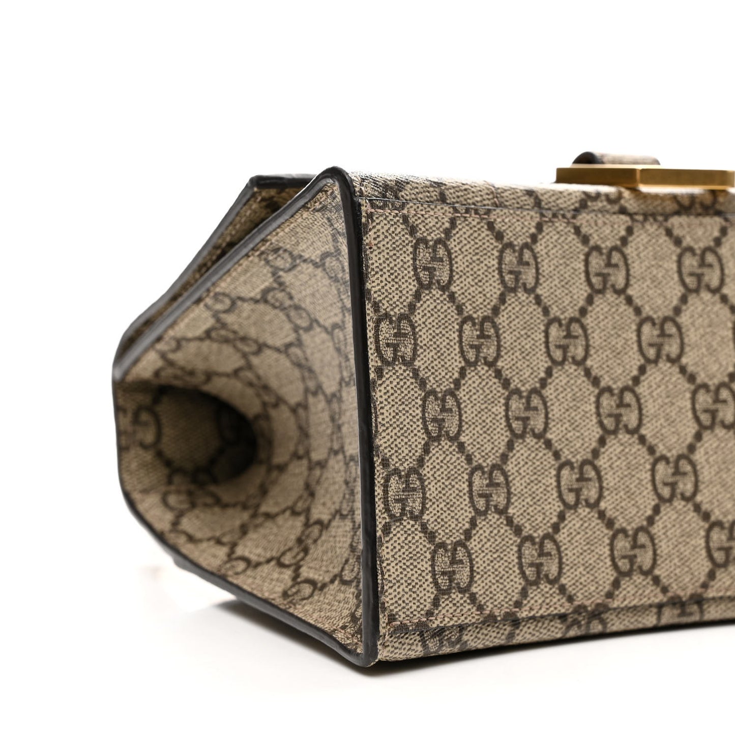 X GUCCI GG Supreme Monogram Small Hourglass Top Handle Bag Beige Ebony