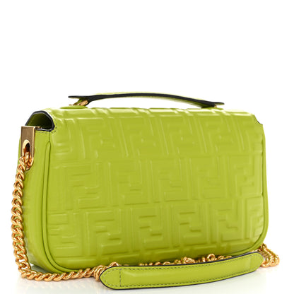 Fendi Nappa FF Embossed Small Midi Chain Baguette Wasabi 2 of 10
