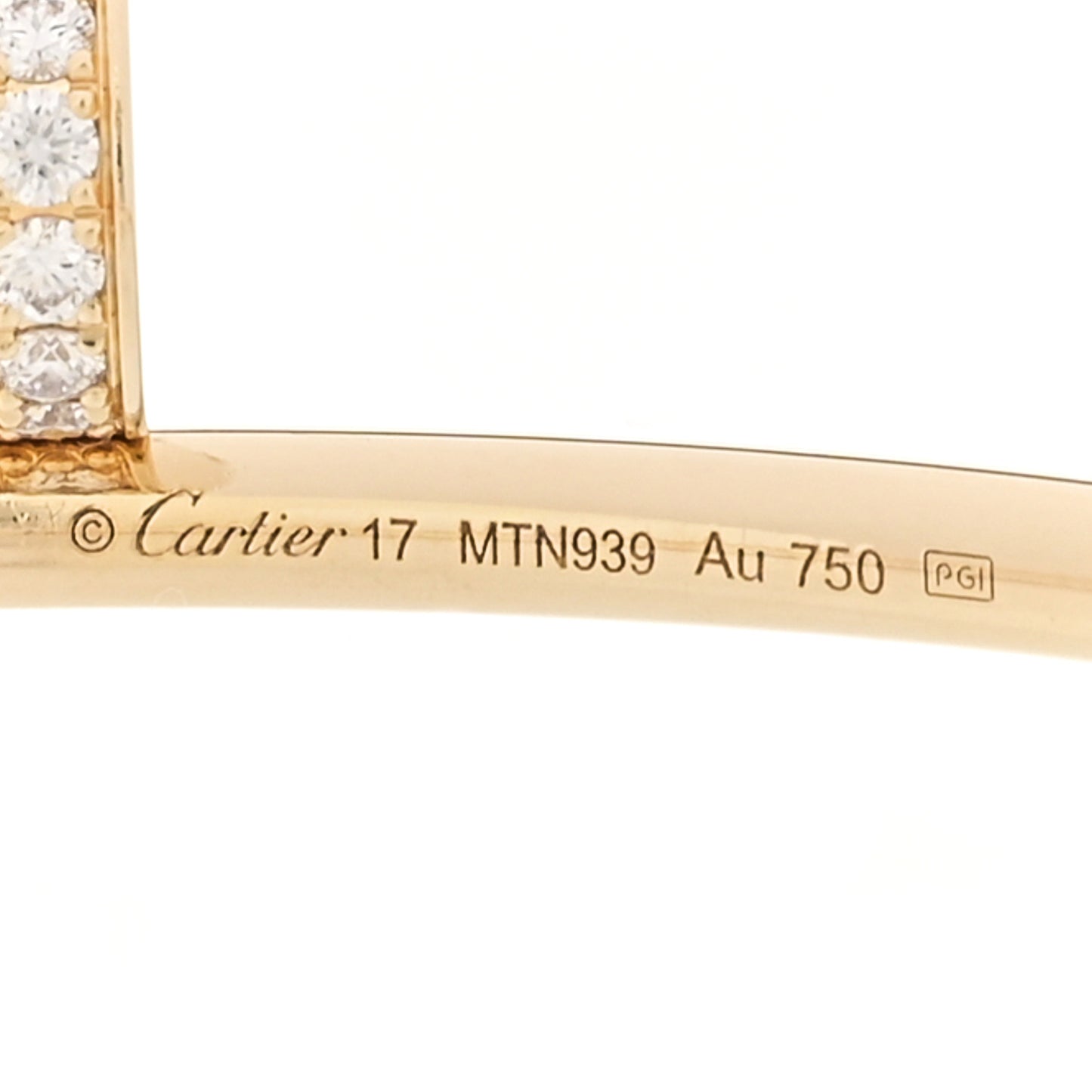18K Yellow Gold Diamond Small Juste Un Clou Bracelet 17