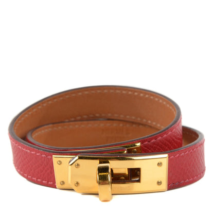 Hermes Epsom Kelly Double Tour Bracelet S Rouge Casaque 1 of 7