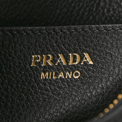 Prada Vitello Phenix Small Zippered Messenger Hobo Black 6 of 8