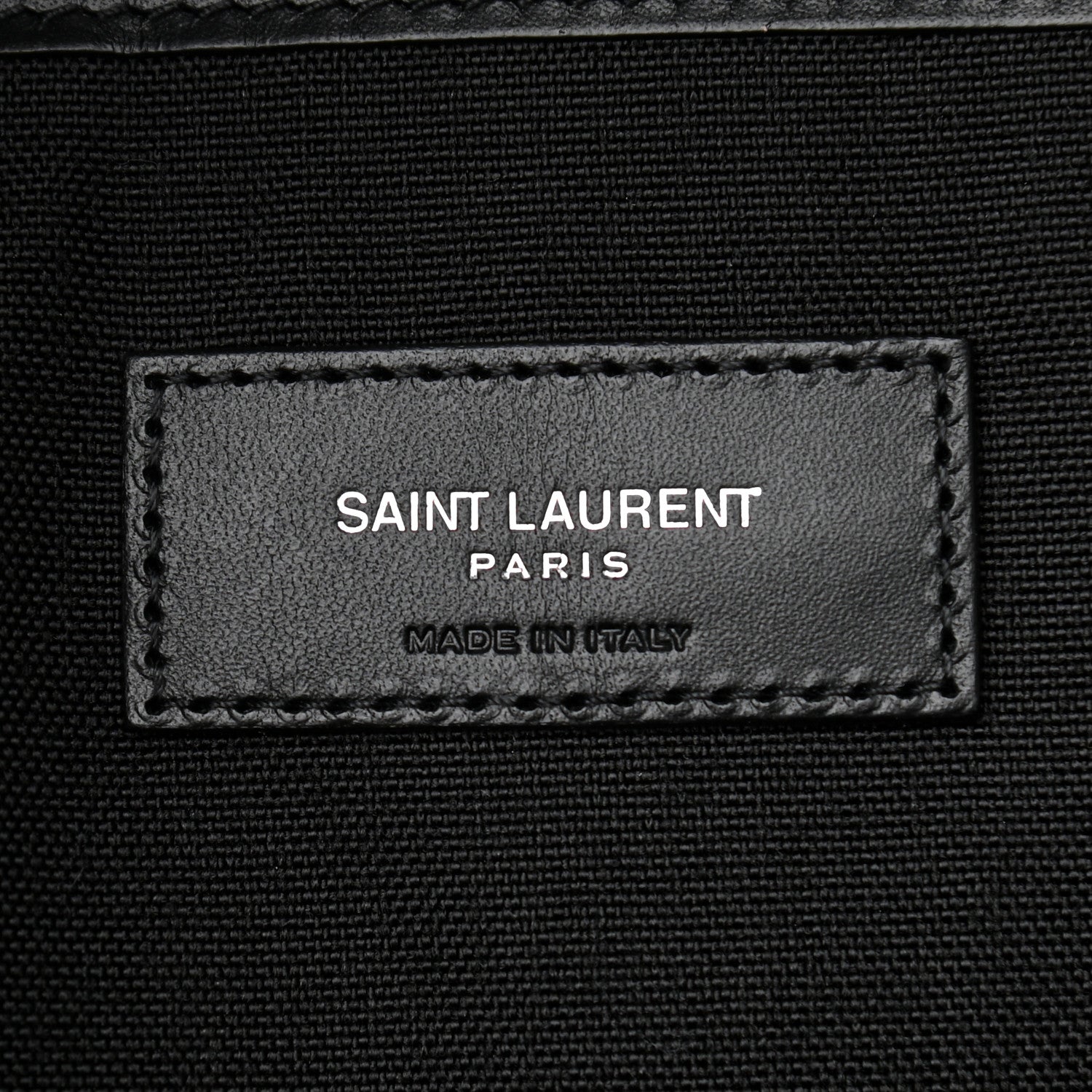 Saint Laurent Canvas Signature Embroidered City Backpack Black 6 of 10