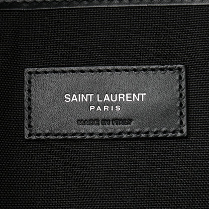 Saint Laurent Canvas Signature Embroidered City Backpack Black 6 of 10