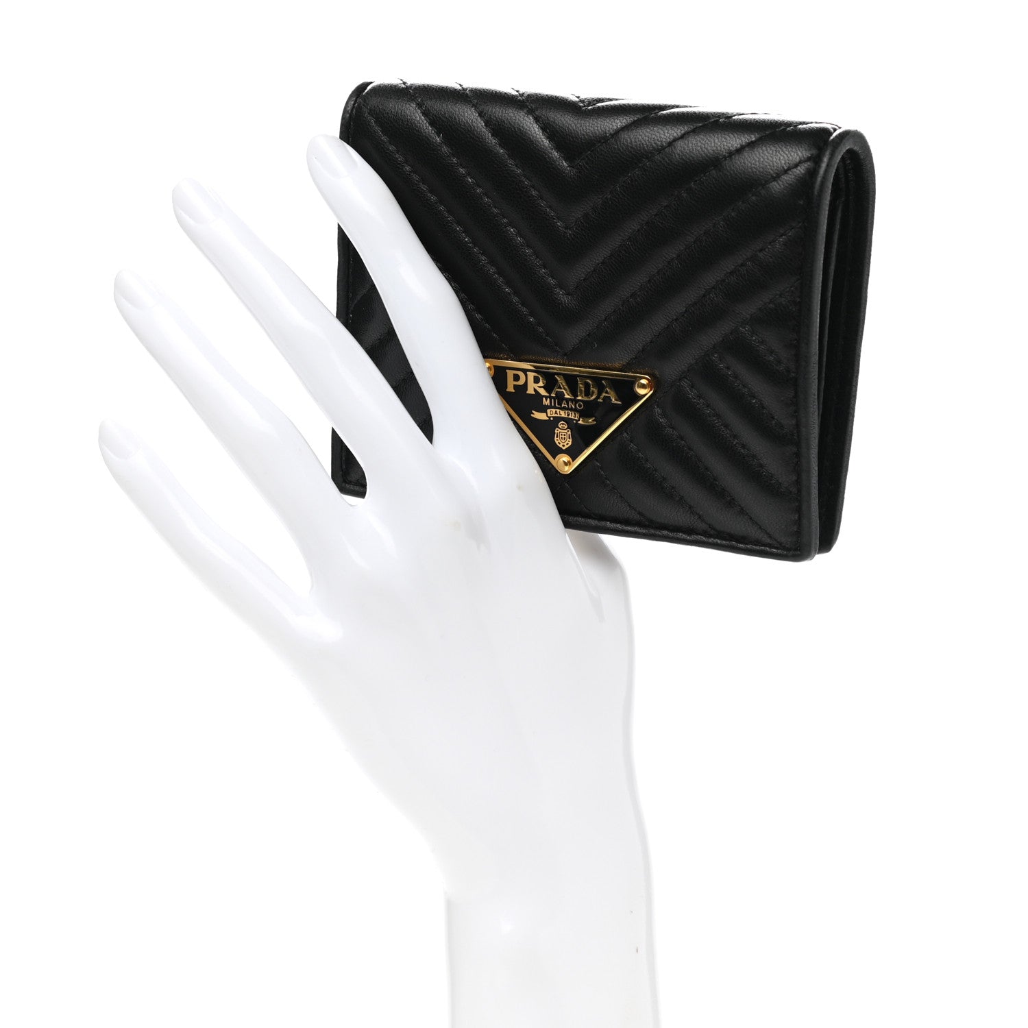 Prada Nappa Impunture Diagramme Wallet Black 2 of 9