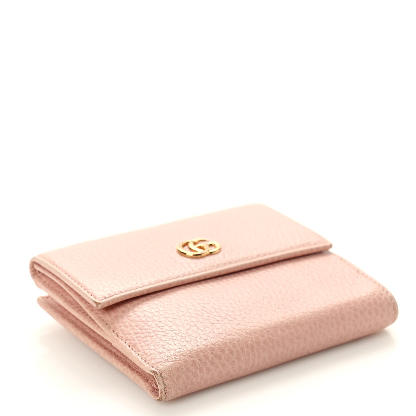 Dollar Calfskin Double G French Flap Wallet Perfect Pink