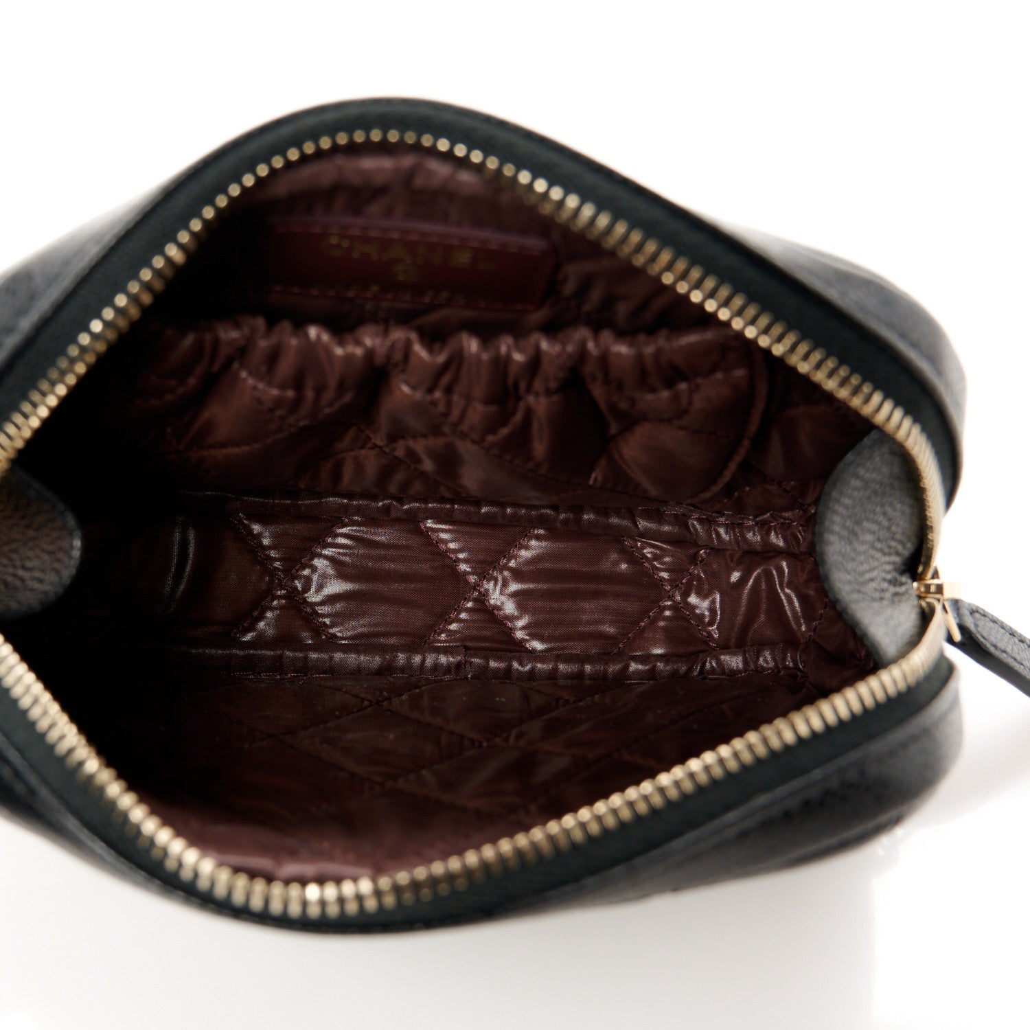 Chanel Caviar Quilted Small Curvy Pouch Cosmetic Case Black 10 of 16