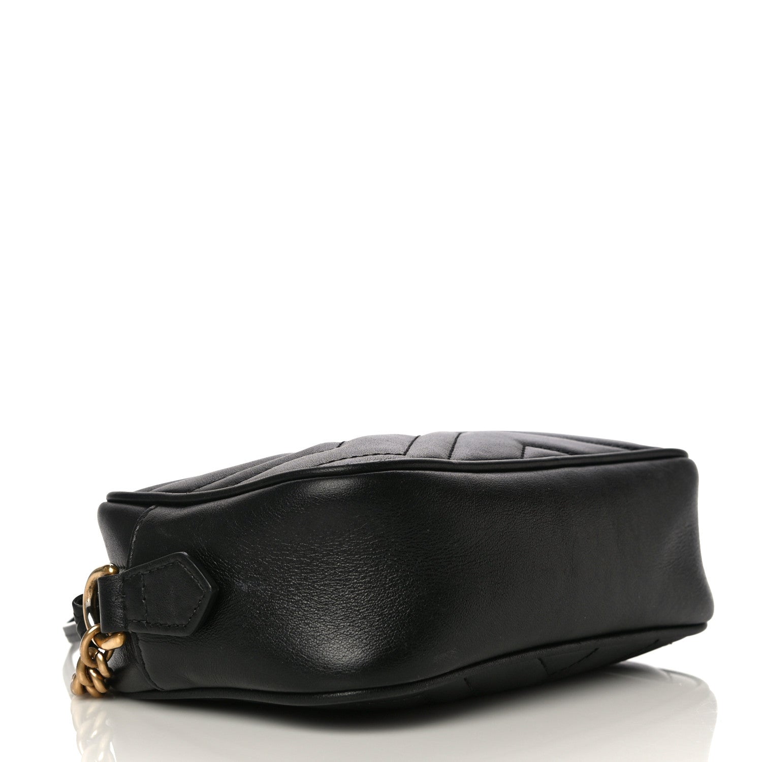 Gucci Calfskin Matelasse Mini GG Marmont Chain Shoulder Bag Black 4 of 15