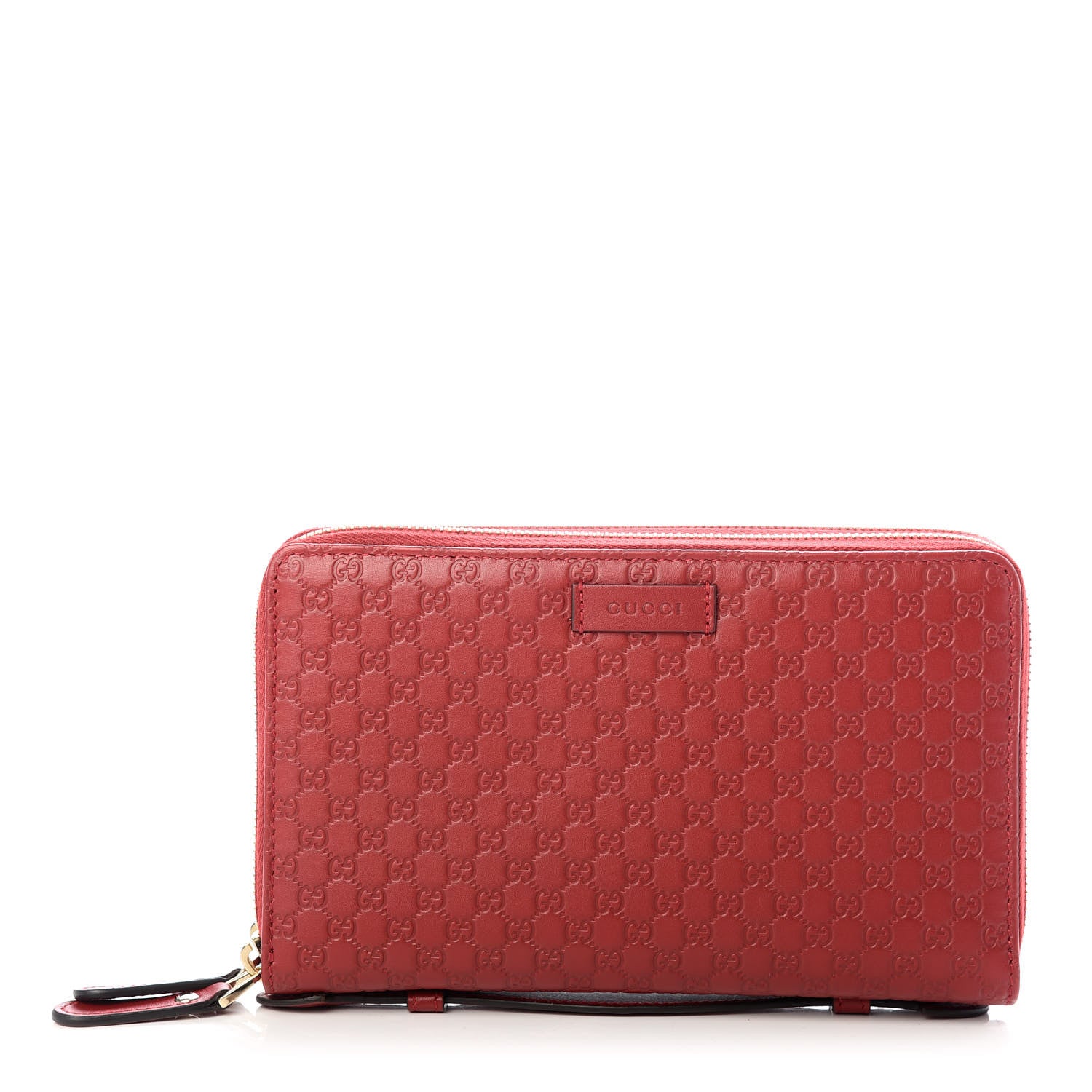 Gucci Microguccissima Zip Around Top Handle Travel Wallet Red 1 of 8