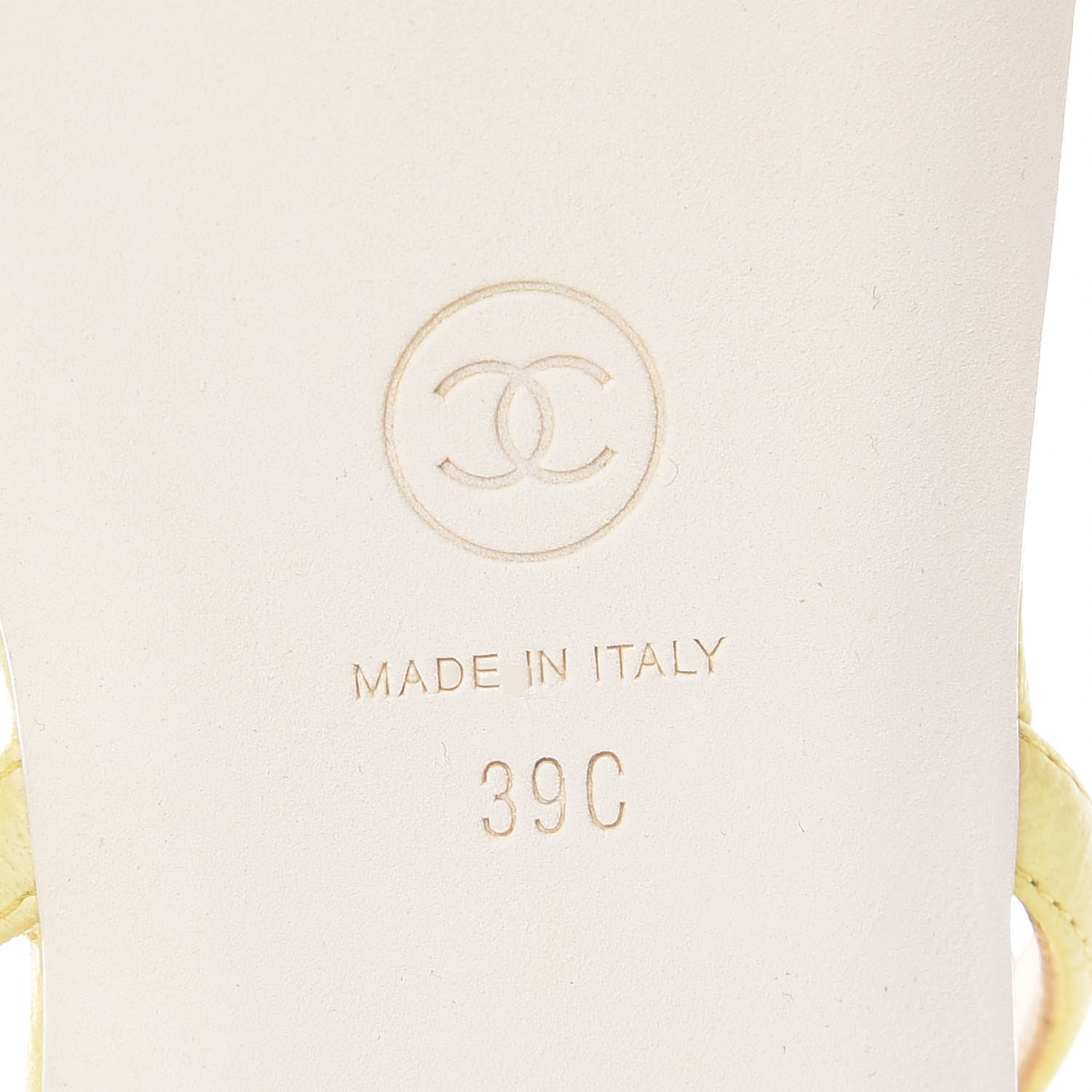 Chanel Goatskin Pearl Camellia Thong Sandals 39 Yellow 6 of 7