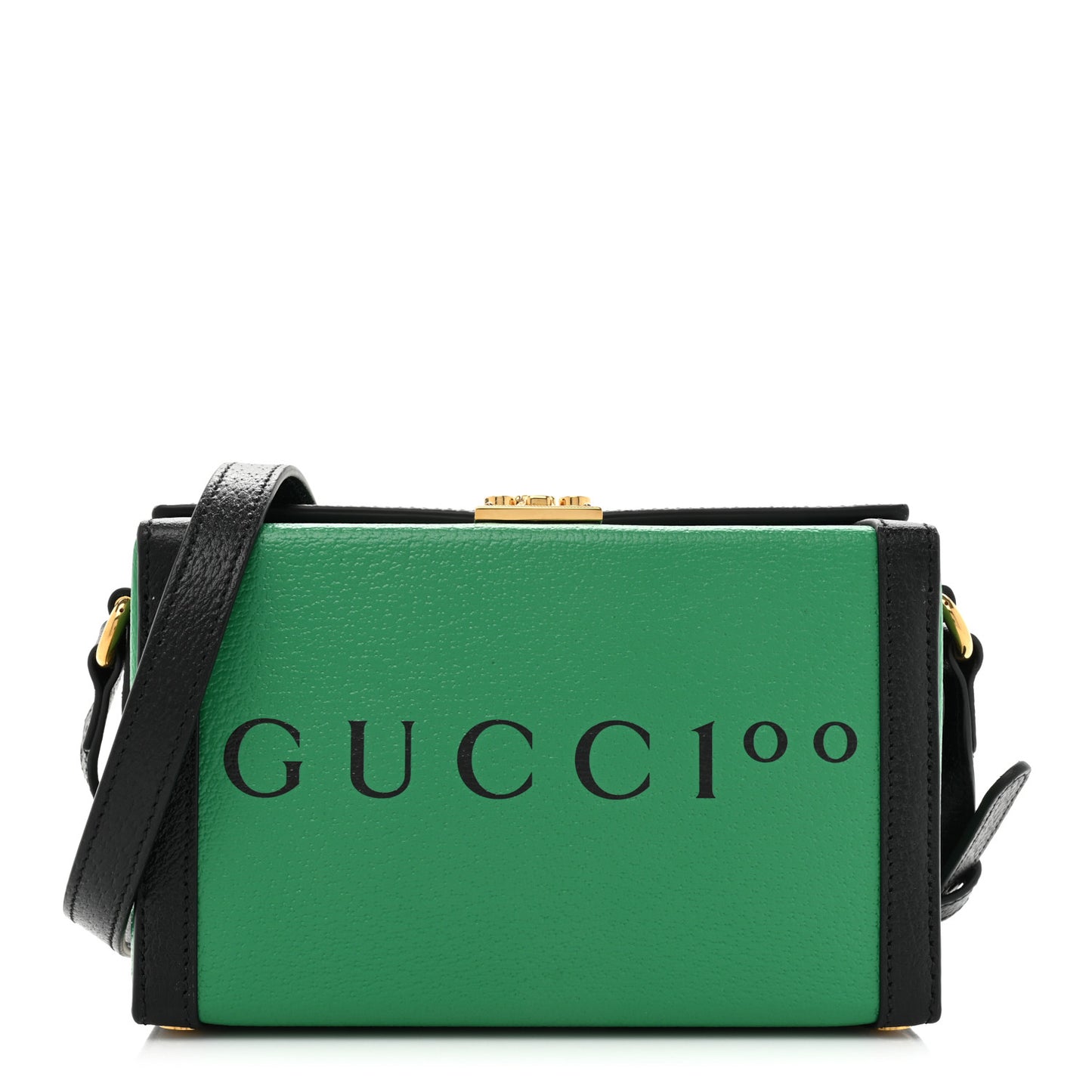 Grained Calfskin Gucci 100 Mini Bag Green