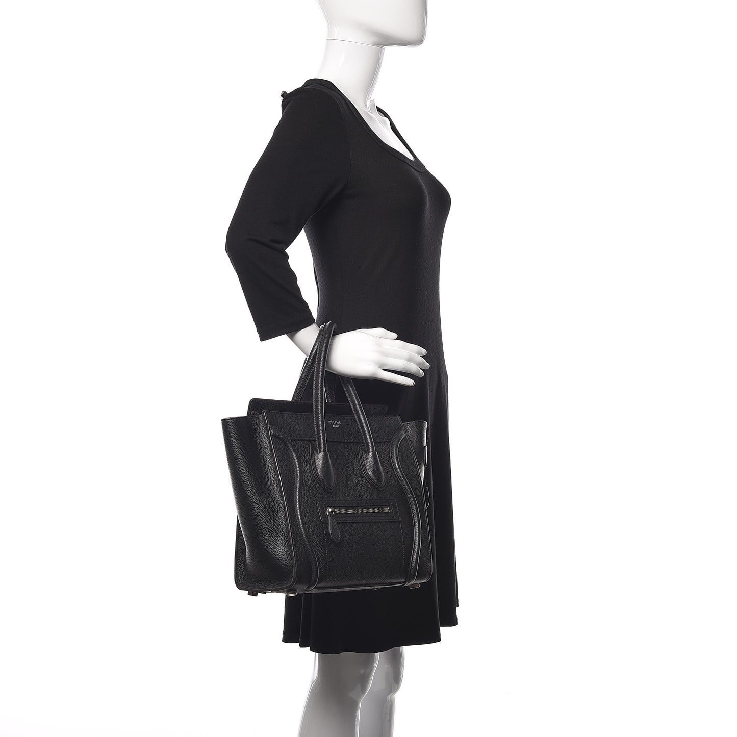 Drummed Calfskin Micro Luggage Black