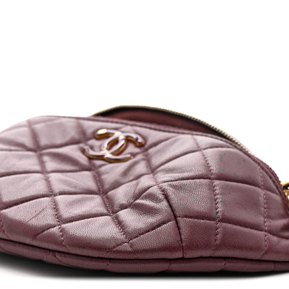 Chanel Shiny Lambskin Enamel Quilted CC Slide Waist Bag Fanny Pack  Burgundy 10 of 11