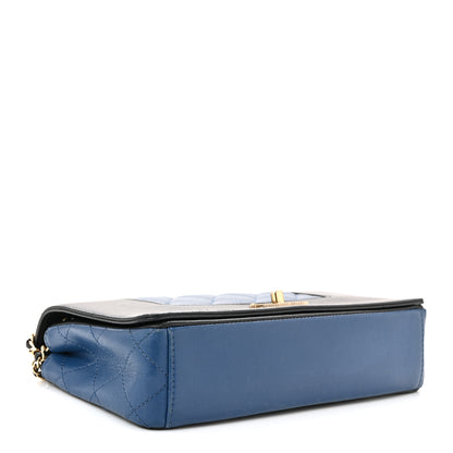 Chanel Sheepskin Quilted Small Mademoiselle Flap Black Blue 4 of 10